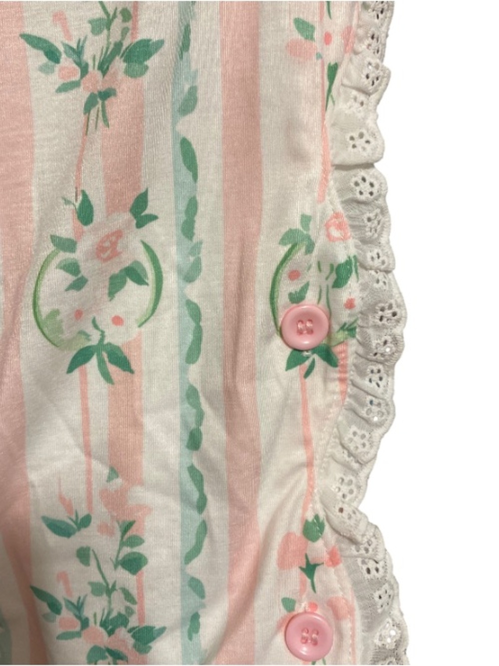 Abby & Evie Floral Dress Shoulder Bows Side Buttons With Eyelet Trim NWT Sz 6 - Picture 2 of 6